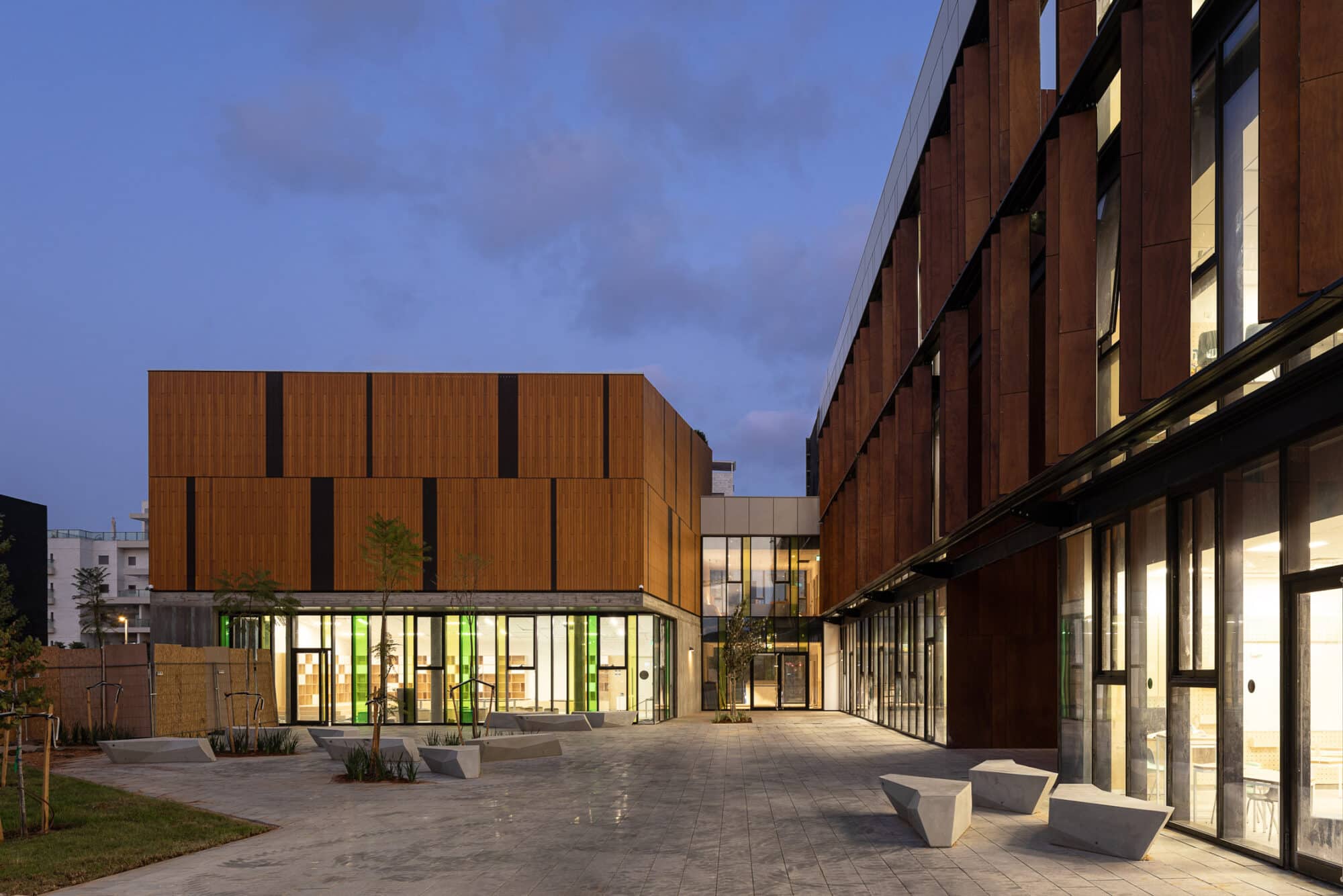 Exterior wood cladding for the Naomi Shemer School 05