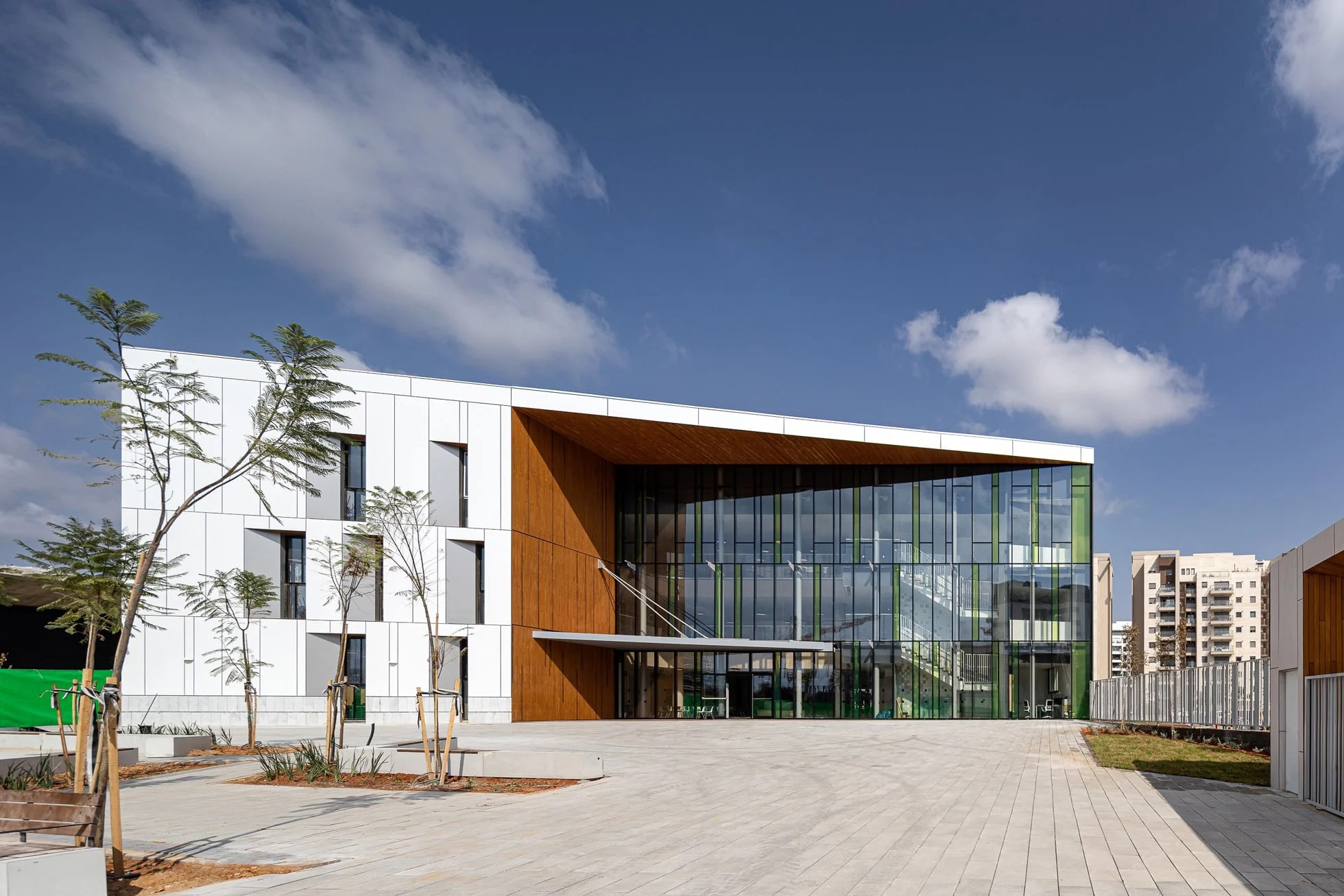 Exterior wood cladding for the Naomi Shemer School 07