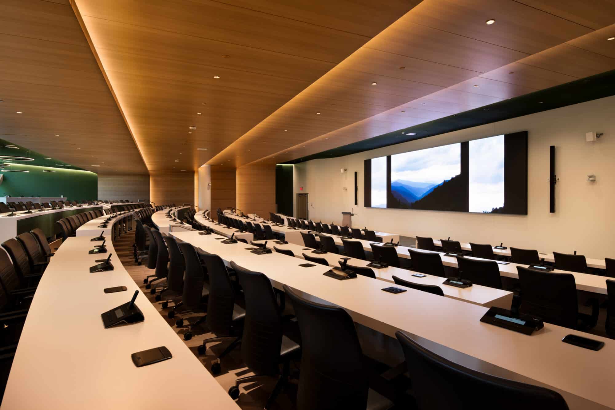 Interior wood panels in The Pearl Innovation District The Pearl Innovation District 03