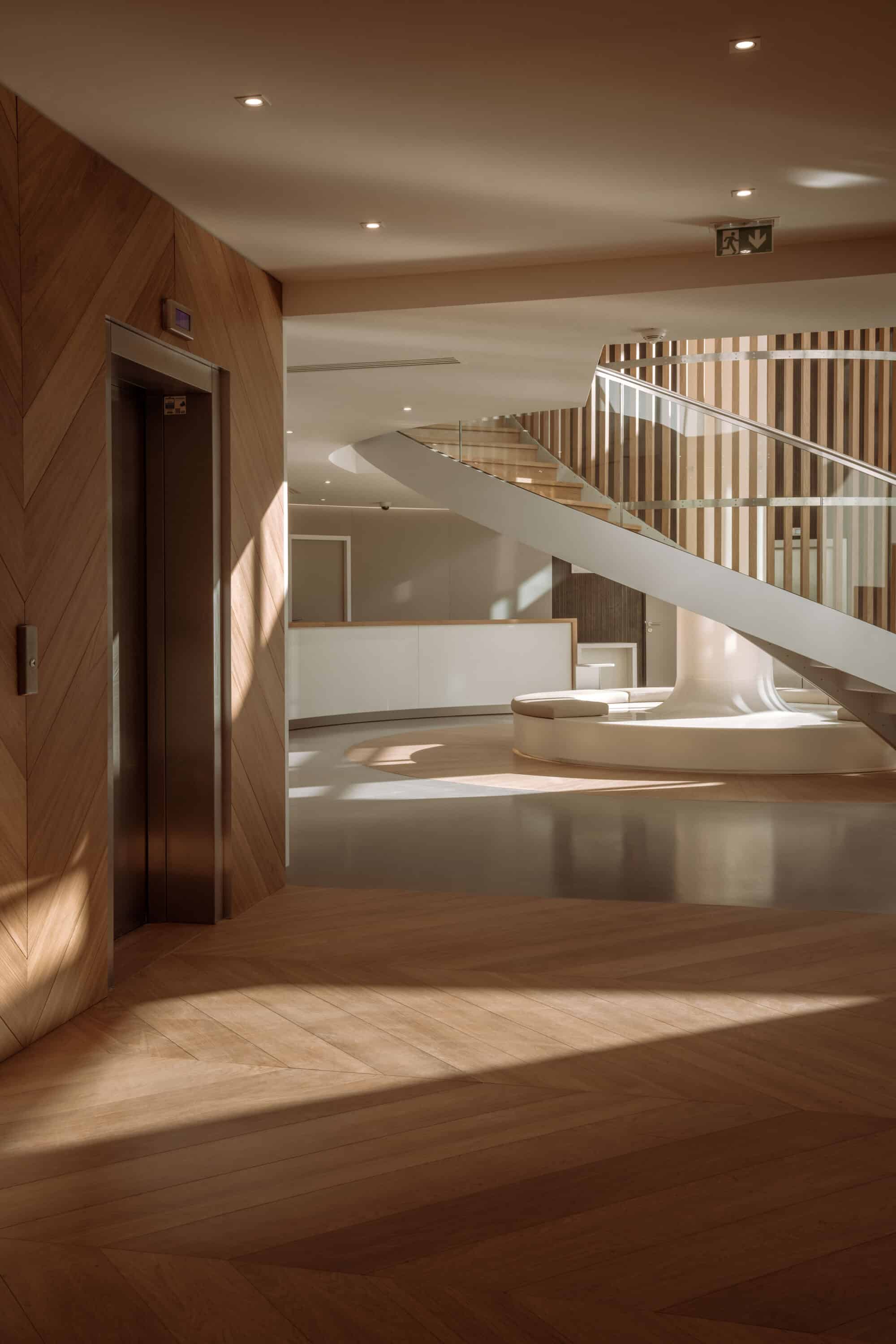 Natural timber flooring and interior panelling at The Light House 02